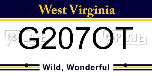 G207OT West Virginia License Plate