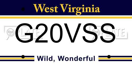 G20VSS West Virginia License Plate