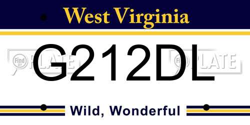 G212DL West Virginia License Plate
