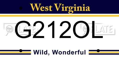 G212OL West Virginia License Plate