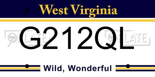 G212QL West Virginia License Plate