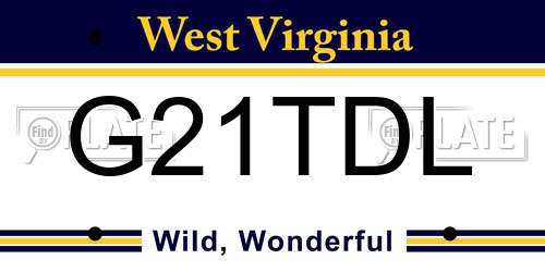 G21TDL West Virginia License Plate