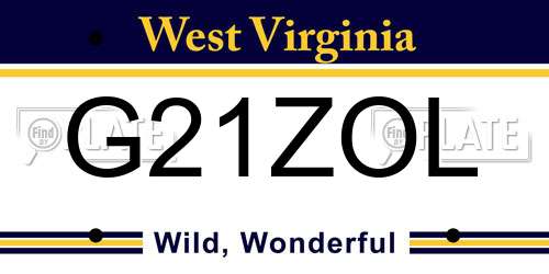 G21ZOL West Virginia License Plate