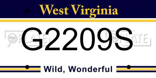 G2209S West Virginia License Plate