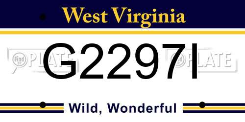 G2297I West Virginia License Plate