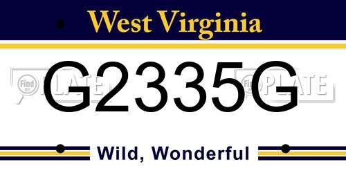 G2335G West Virginia License Plate