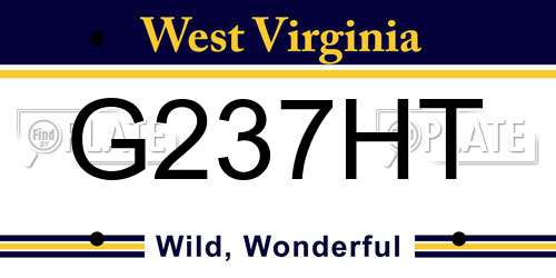 G237HT West Virginia License Plate