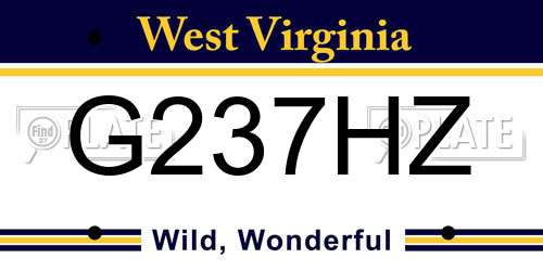 G237HZ West Virginia License Plate
