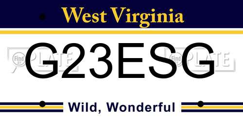 G23ESG West Virginia License Plate