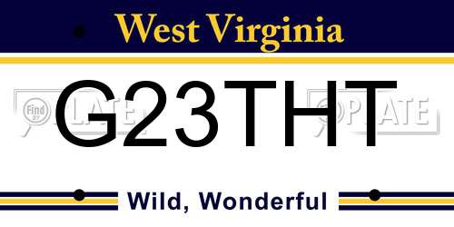 G23THT West Virginia License Plate