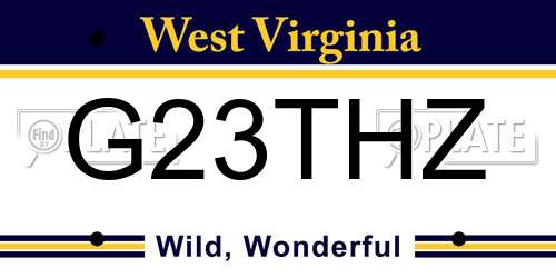 G23THZ West Virginia License Plate