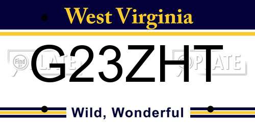 G23ZHT West Virginia License Plate
