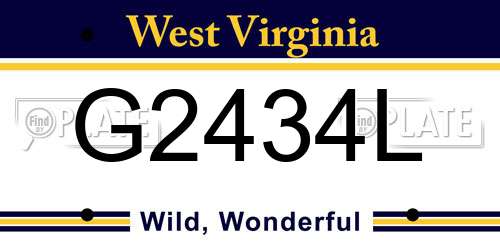 G2434L West Virginia License Plate