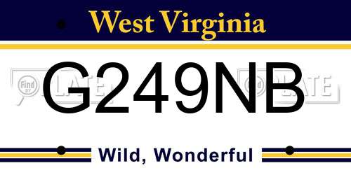 G249NB West Virginia License Plate