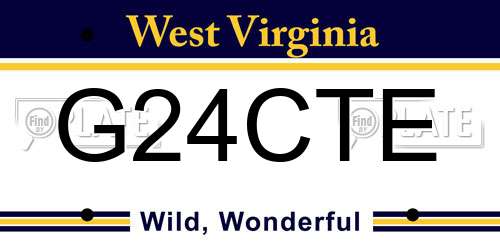 G24CTE West Virginia License Plate