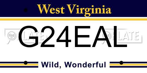 G24EAL West Virginia License Plate