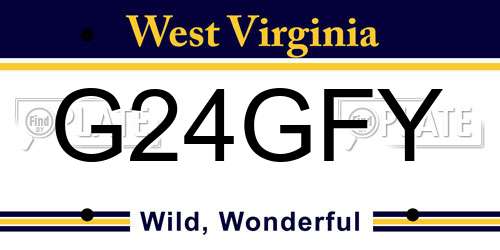 G24GFY West Virginia License Plate