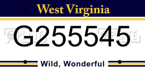 G255545 West Virginia License Plate