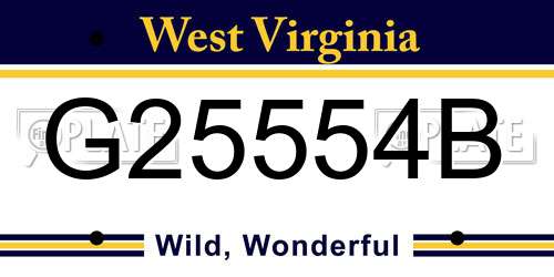 G25554B West Virginia License Plate