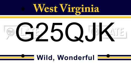 G25QJK West Virginia License Plate
