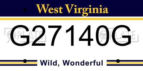 G27140G West Virginia License Plate
