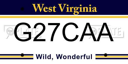 G27CAA West Virginia License Plate