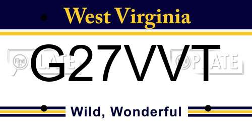 G27VVT West Virginia License Plate