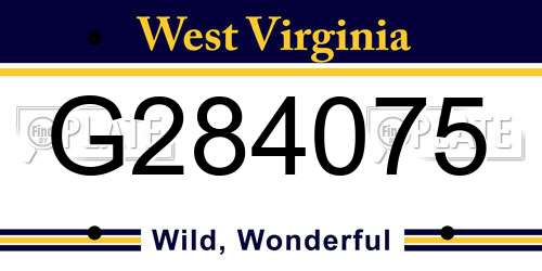 G284075 West Virginia License Plate