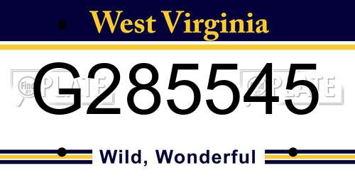 G285545 West Virginia License Plate