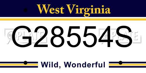 G28554S West Virginia License Plate