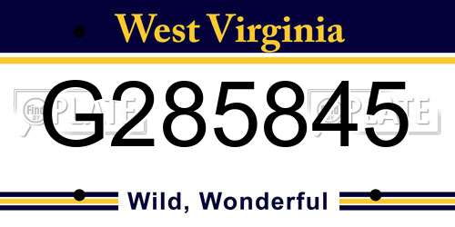 G285845 West Virginia License Plate