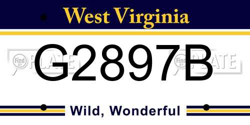 G2897B West Virginia License Plate