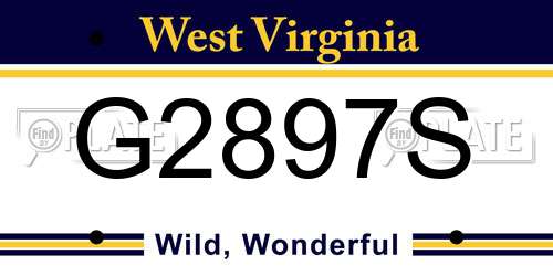 G2897S West Virginia License Plate