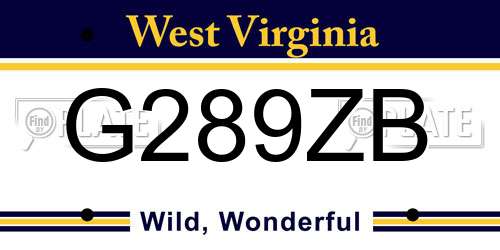 G289ZB West Virginia License Plate