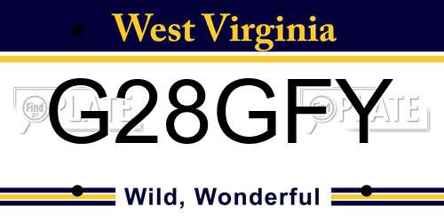 G28GFY West Virginia License Plate