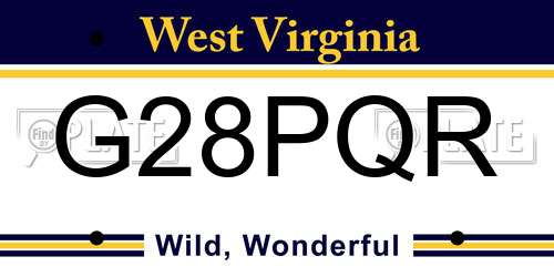 G28PQR West Virginia License Plate