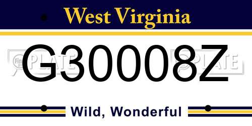 G30008Z West Virginia License Plate