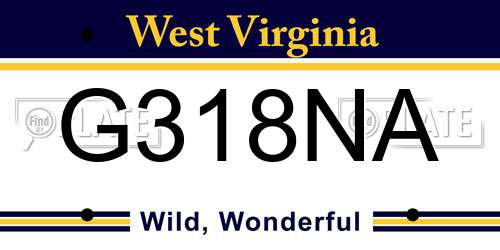 G318NA West Virginia License Plate