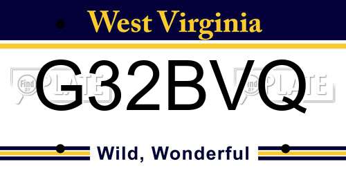 G32BVQ West Virginia License Plate