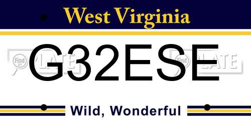 G32ESE West Virginia License Plate