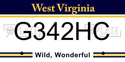 G342HC West Virginia License Plate