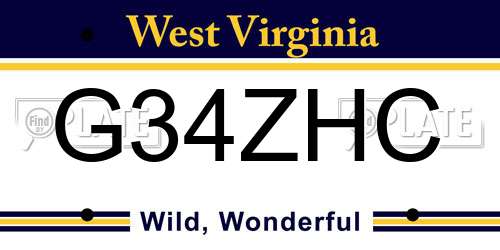 G34ZHC West Virginia License Plate