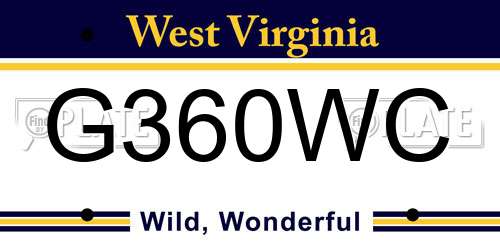 G360WC West Virginia License Plate