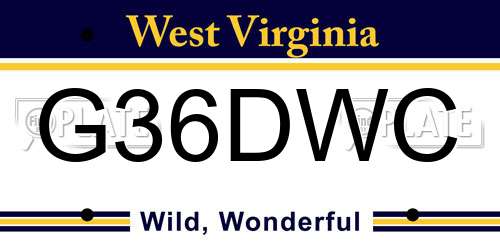 G36DWC West Virginia License Plate