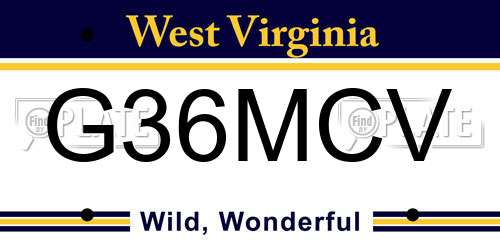 G36MCV West Virginia License Plate
