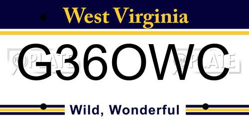 G36OWC West Virginia License Plate