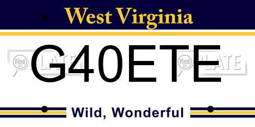 G40ETE West Virginia License Plate