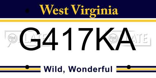G417KA West Virginia License Plate