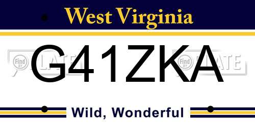 G41ZKA West Virginia License Plate
