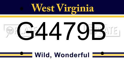 G4479B West Virginia License Plate